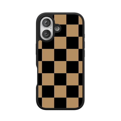 Fit Check | Black & Brown Checkerboard Case iPhone Case get.casely Align + MagSafe® iPhone 17