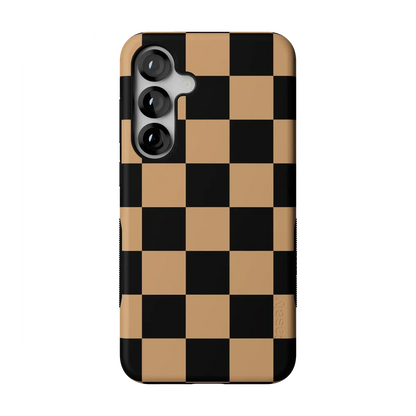 Fit Check | Black & Brown Checkerboard Case iPhone Case get.casely Bold Flex + MagSafe® Galaxy S25 Plus