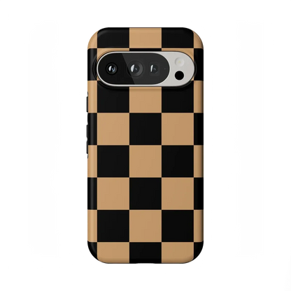 Fit Check | Black & Brown Checkerboard Case iPhone Case get.casely Essential + MagSafe® Google Pixel 10 Pro