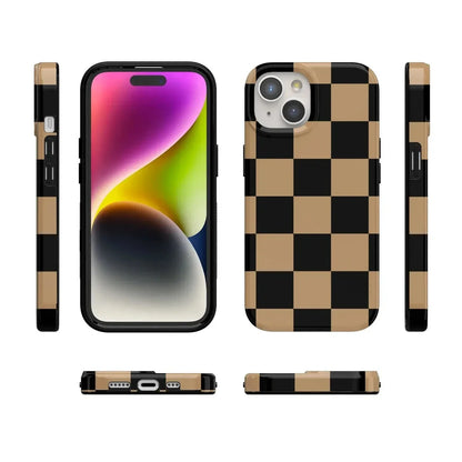 Fit Check | Black & Brown Checkerboard Case iPhone Case get.casely