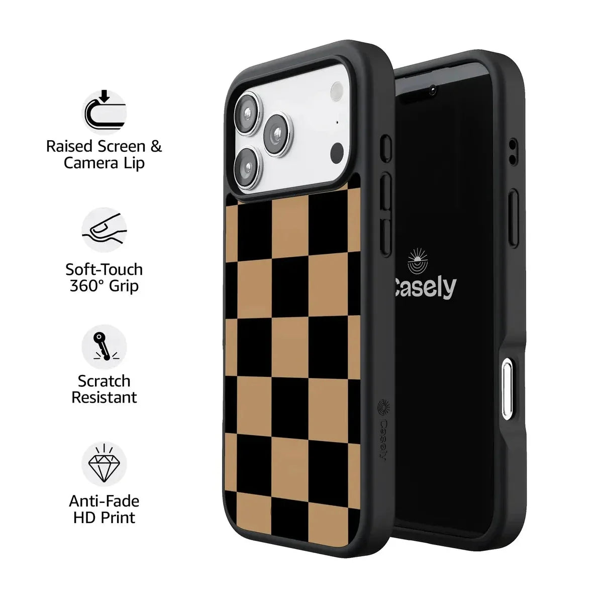 Fit Check | Black & Brown Checkerboard Case iPhone Case get.casely
