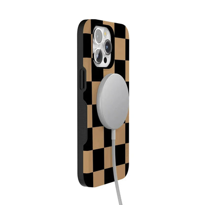 Fit Check | Black & Brown Checkerboard Case iPhone Case get.casely