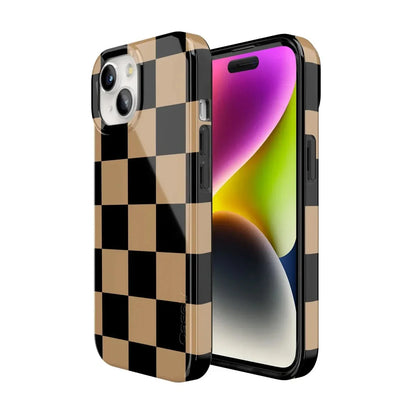 Fit Check | Black & Brown Checkerboard Case iPhone Case get.casely