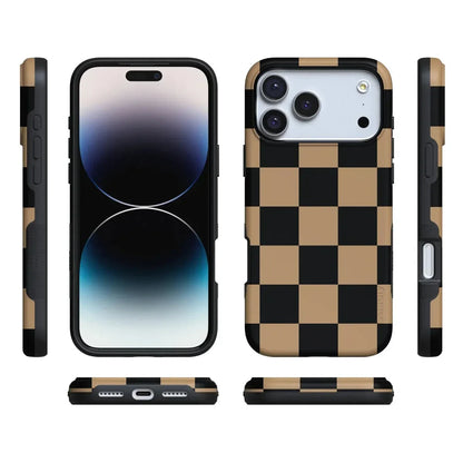 Fit Check | Black & Brown Checkerboard Case iPhone Case get.casely