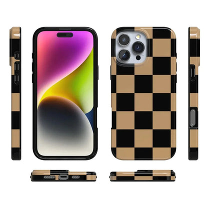 Fit Check | Black & Brown Checkerboard Case iPhone Case get.casely