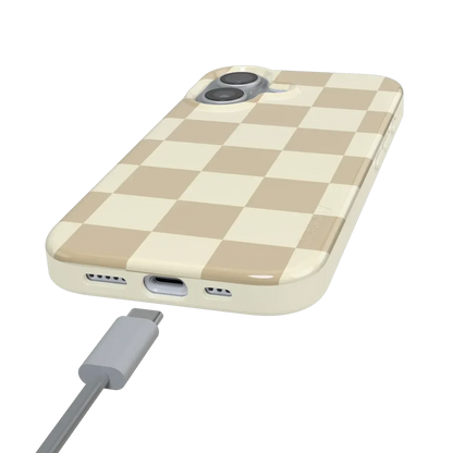 Fit Check | Neutral Checkerboard Case iPhone Case get.casely