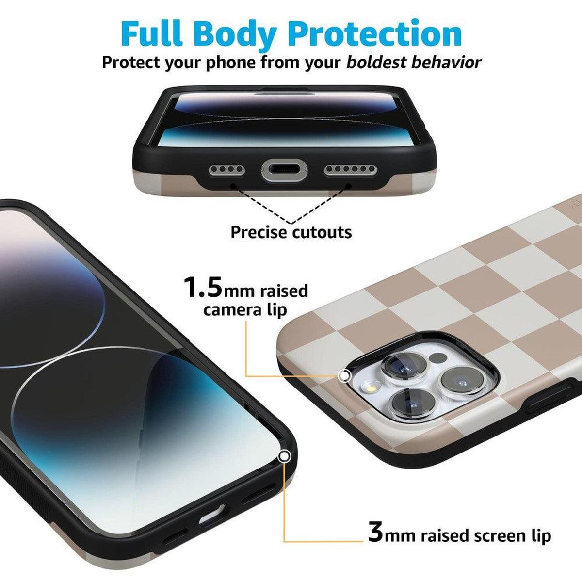 Fit Check | Neutral Checkerboard Case iPhone Case get.casely