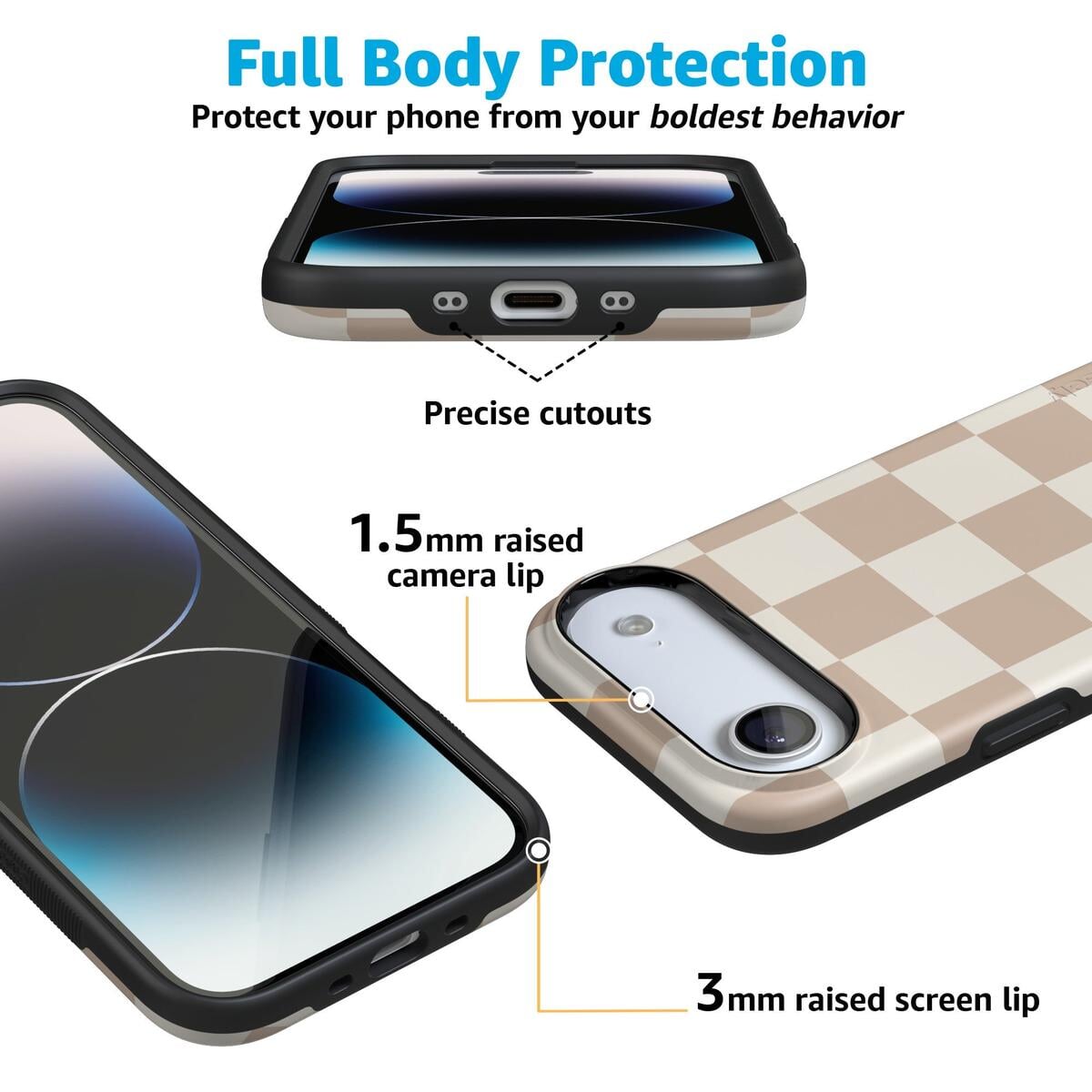 Fit Check | Neutral Checkerboard Case iPhone Case get.casely
