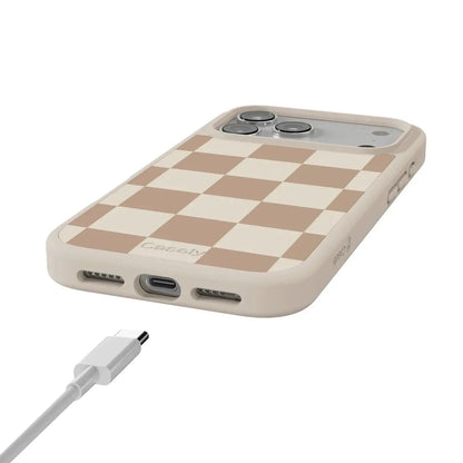 Fit Check | Neutral Checkerboard Case iPhone Case get.casely
