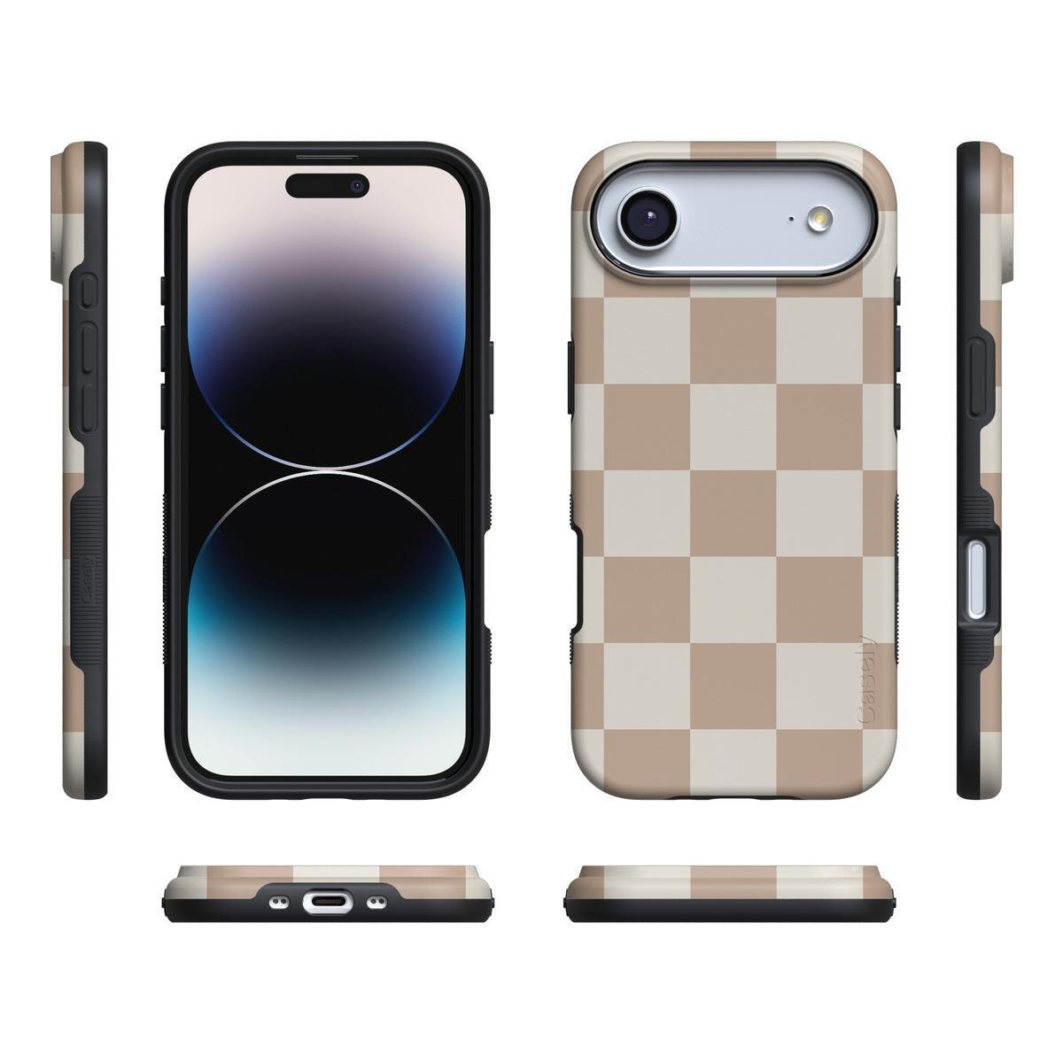 Fit Check | Neutral Checkerboard Case iPhone Case get.casely