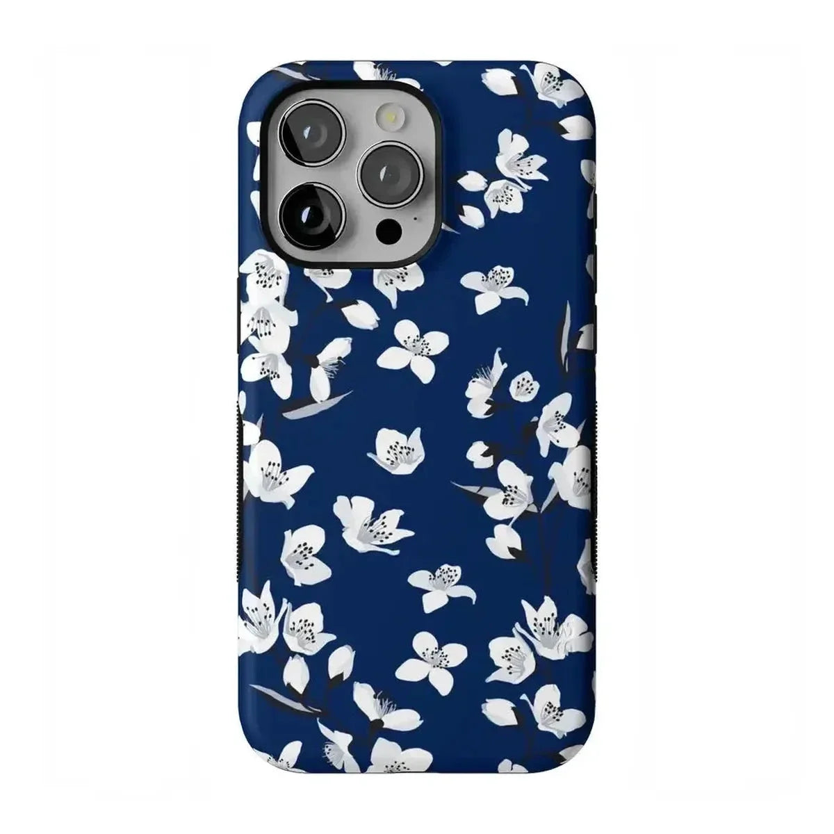 Floral Forest | Navy Cherry Blossom Floral Case iPhone Case get.casely Bold Flex + MagSafe® iPhone 15 Pro Max