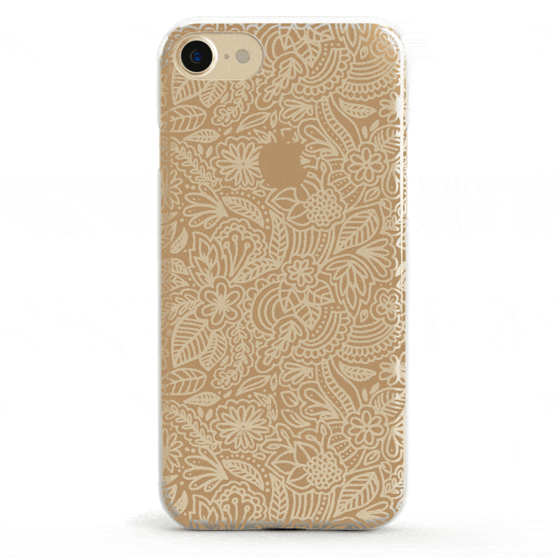 Cute Rose Gold Floral Mandala Clear Case iPhone Case Get.Casely