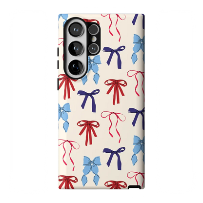 American Girlie | Red White & Blue Bows Case - Galaxy S23 Ultra