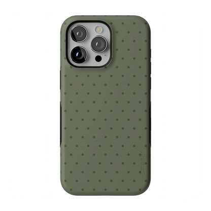 On the Dot | Olive Green Polka Dot Case - iPhone 13 Pro Max