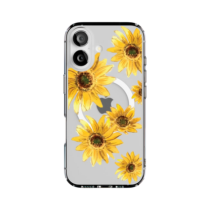 Golden Garden | Yellow Sunflower Floral Case iPhone Case get.casely Clear + MagSafe® iPhone 17