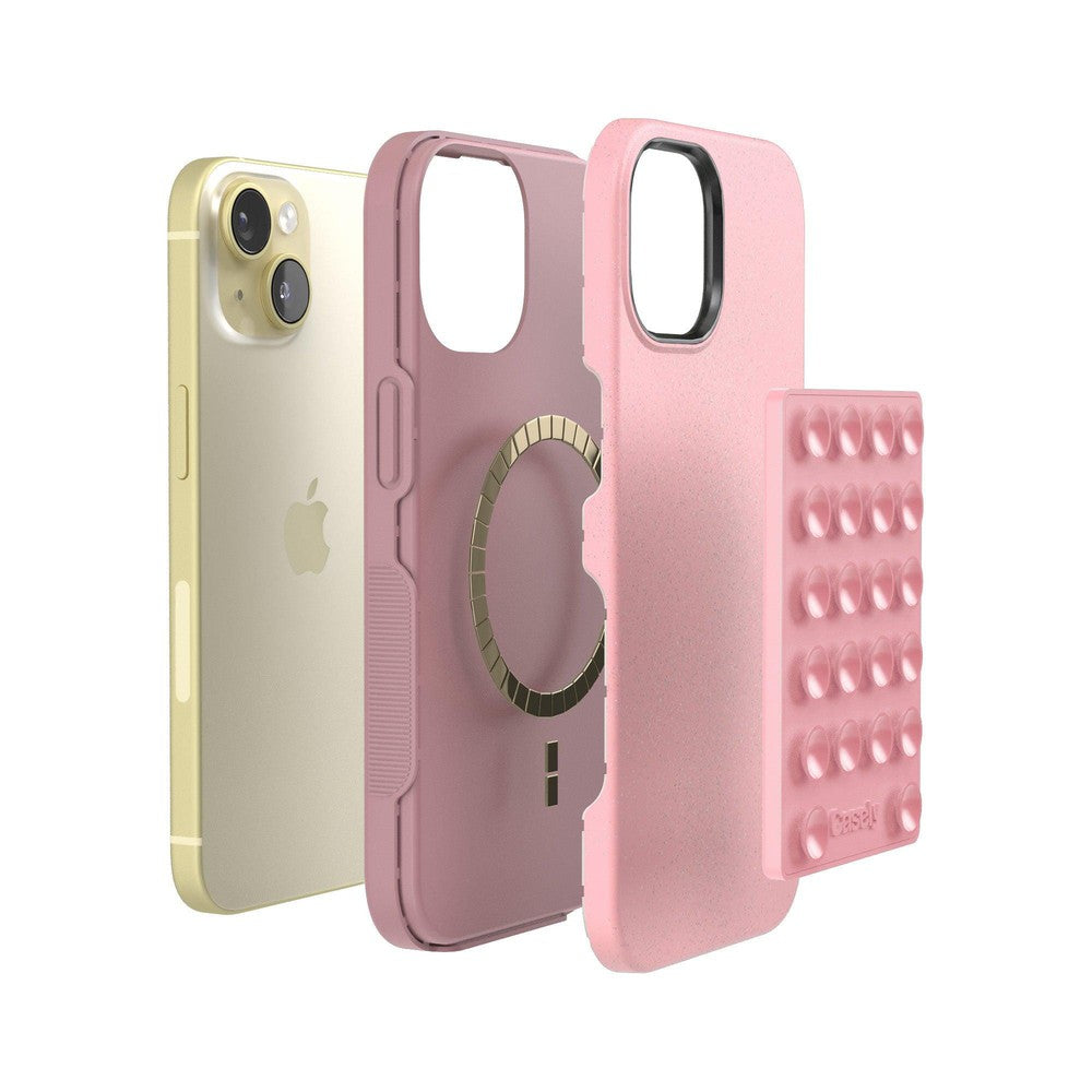 Grippy | Pink Silicone Suction Phone Mount with MagSafe Grippy get.casely