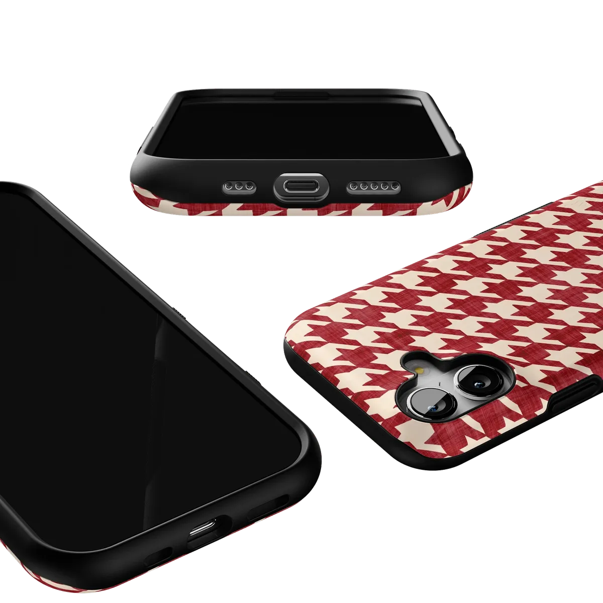 Scarlet Stitch | Red Houndstooth Case