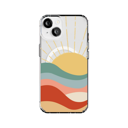 Here Comes the Sun | Colorblock Sunset Case iPhone Case get.casely Clear + MagSafe® iPhone 14