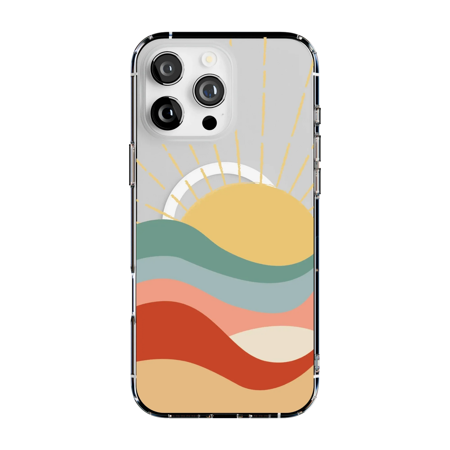 Here Comes the Sun | Colorblock Sunset Case iPhone Case get.casely Clear + MagSafe® iPhone 16 Pro