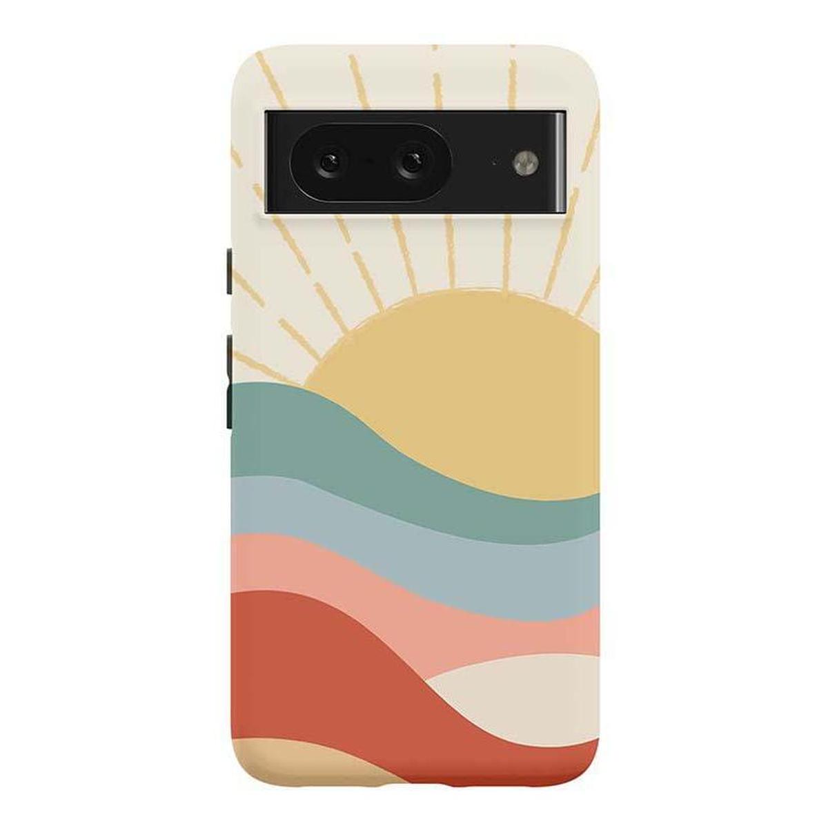 Here Comes the Sun | Colorblock Sunset Google Pixel Case Google Pixel Case Casetry Essential Google Pixel 8