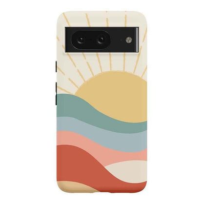 Here Comes the Sun | Colorblock Sunset Google Pixel Case Google Pixel Case Casetry Essential Google Pixel 8
