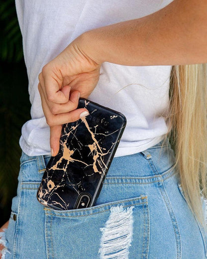 Hidden Gem | Rose Gold and Black Marble Case iPhone Case get.casely