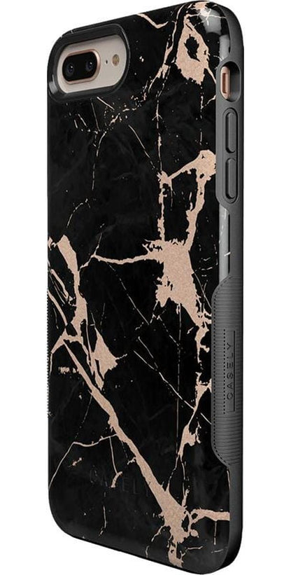 Hidden Gem | Rose Gold and Black Marble Case iPhone Case get.casely