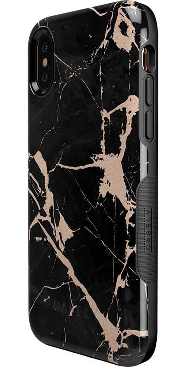 Hidden Gem | Rose Gold and Black Marble Case iPhone Case get.casely