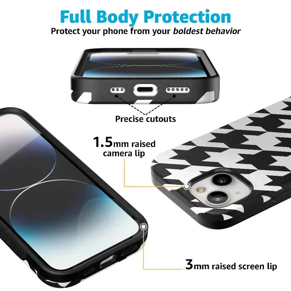 Houndstooth | High Contrast Design Case Phone Case Casetry