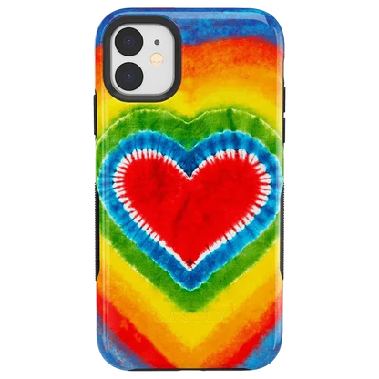 I Heart Tie Dye | Rainbow Heart Case iPhone Case get.casely Bold iPhone 11