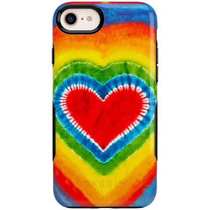I Heart Tie Dye | Rainbow Heart Case iPhone Case get.casely Bold iPhone 6/7/8