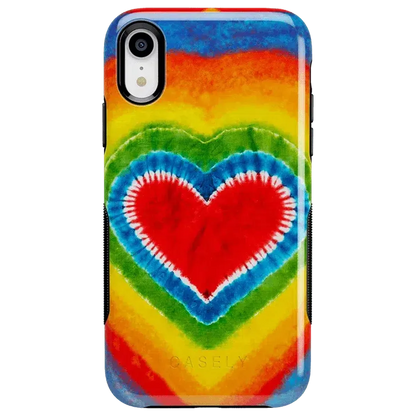 I Heart Tie Dye | Rainbow Heart Case iPhone Case get.casely Bold iPhone XR