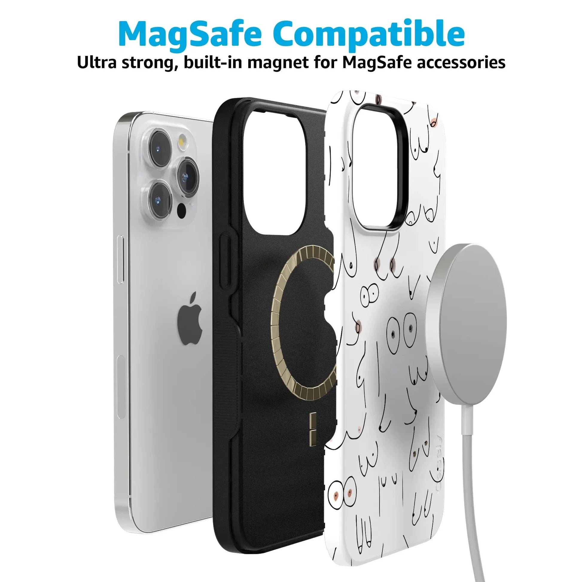 I'm With Her | Black & White Boobs Case iPhone Case get.casely