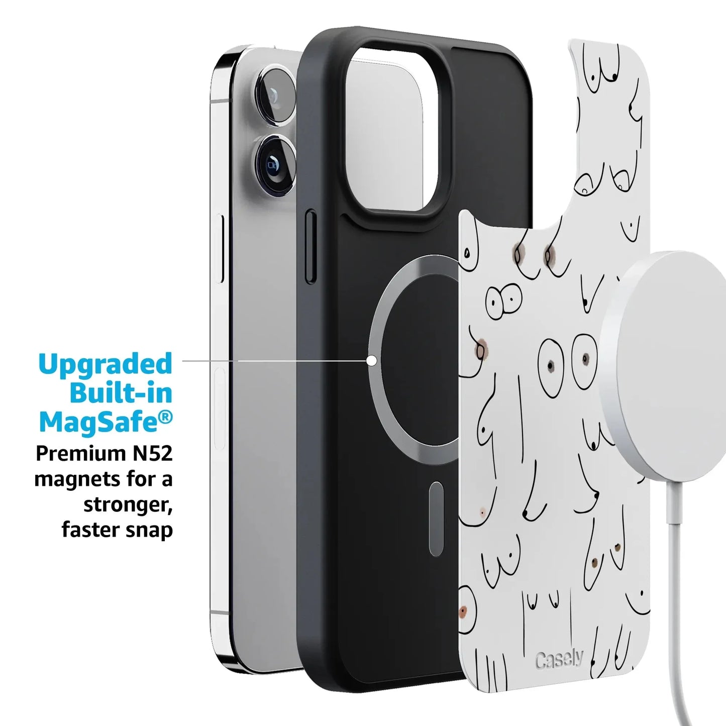 I'm With Her | Black & White Boobs Case iPhone Case get.casely