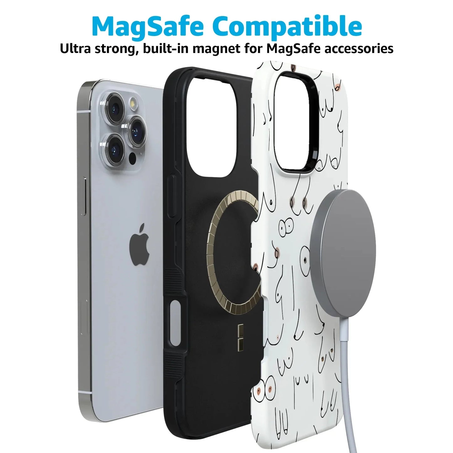 I'm With Her | Black & White Boobs Case iPhone Case get.casely