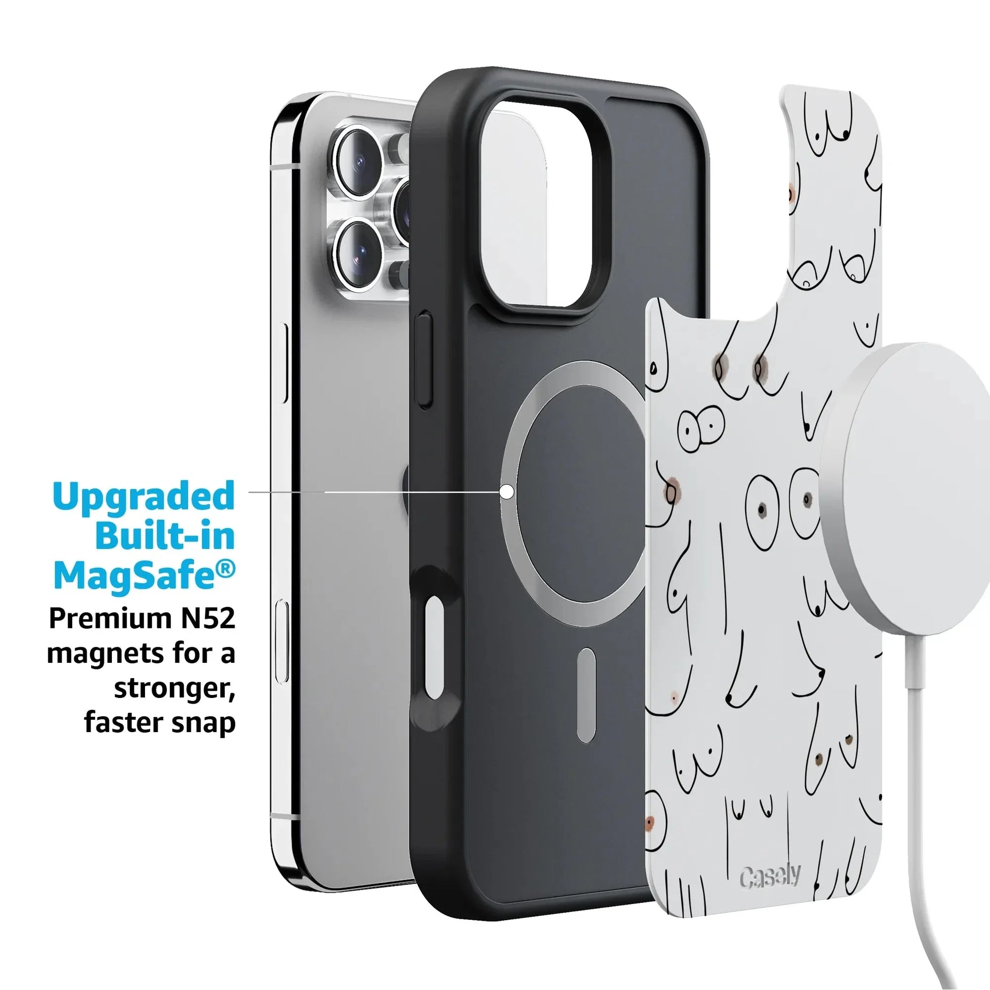 I'm With Her | Black & White Boobs Case iPhone Case get.casely
