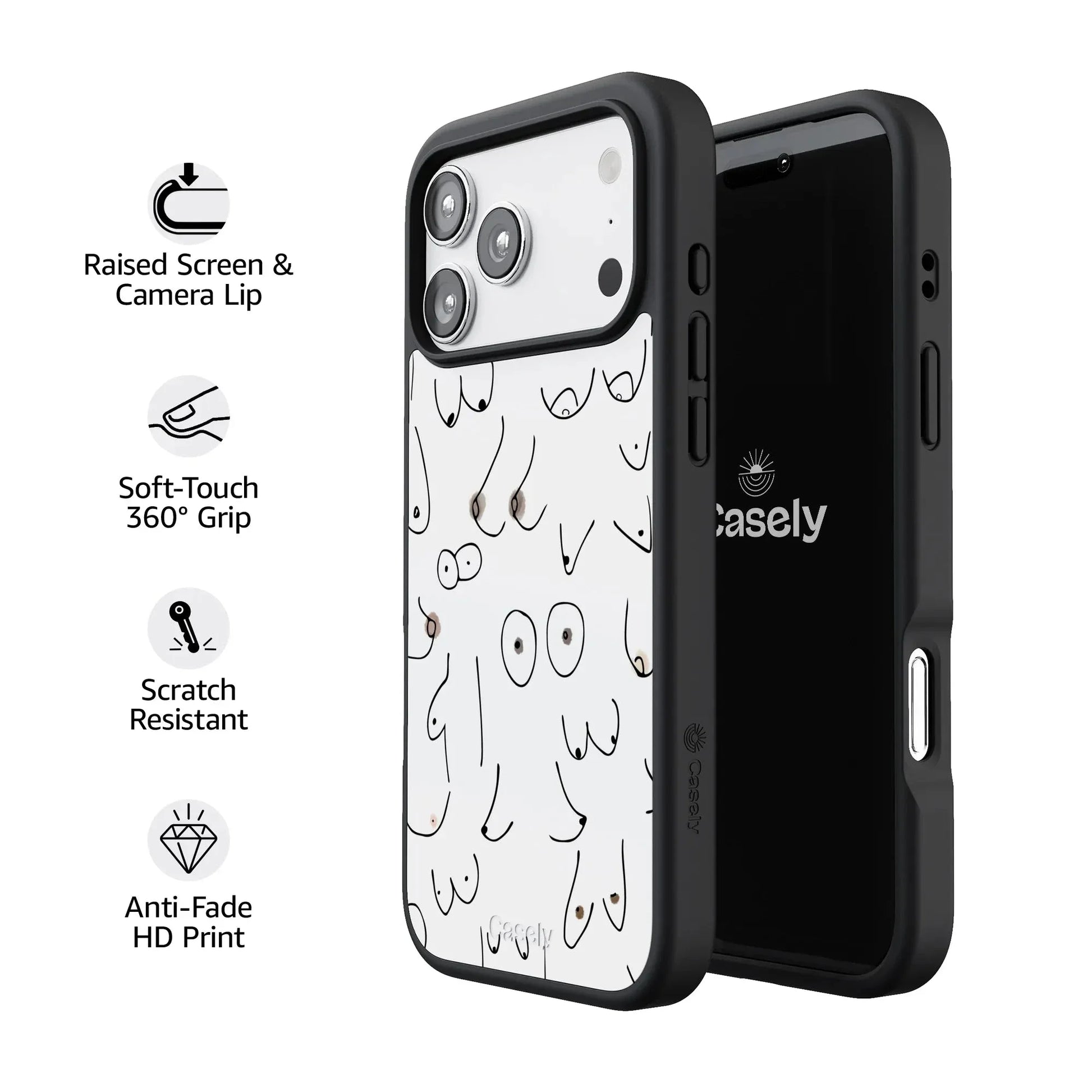 I'm With Her | Black & White Boobs Case iPhone Case get.casely