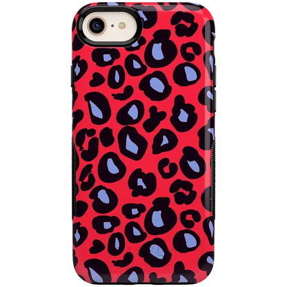 Into the Wild | Red & Blue Leopard Print Case iPhone Case get.casely Bold iPhone 6/7/8