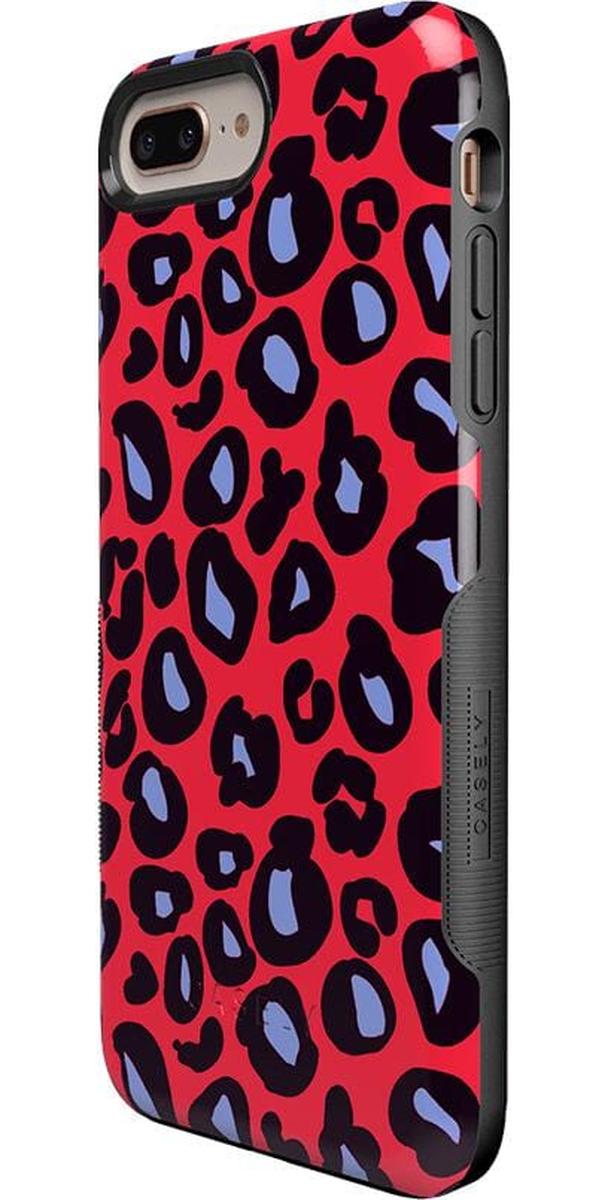 Into the Wild | Red & Blue Leopard Print Case iPhone Case get.casely