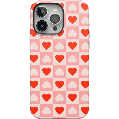 King of My Heart | Checkered Hearts Case Phone Case Casetry Bold Flex + MagSafe® iPhone 15 Pro Max