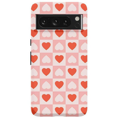 King of My Heart | Checkered Hearts Case Phone Case Casetry Essential Google Pixel 8 Pro
