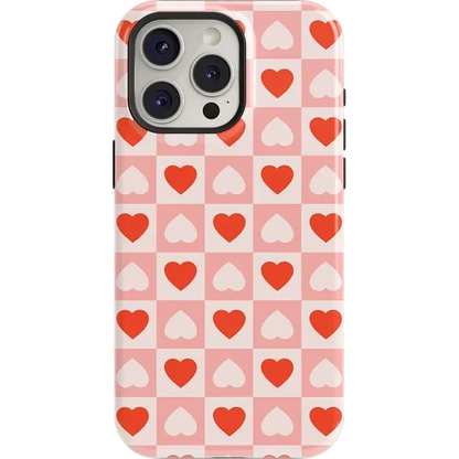 King of My Heart | Checkered Hearts Case Phone Case Casetry Essential + MagSafe® iPhone 15 Pro