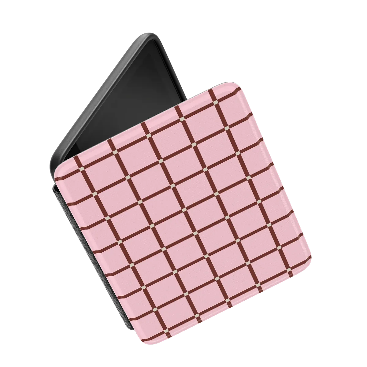 Uptown Gridlock | Pink Checkerboard Kindle Case