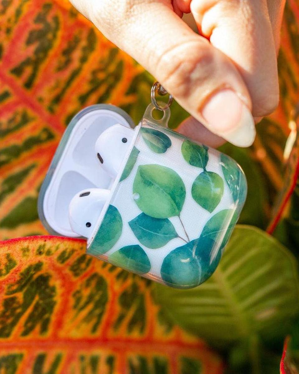 Leaf Me Alone | Green Floral Print AirPods Case AirPods Case get.casely