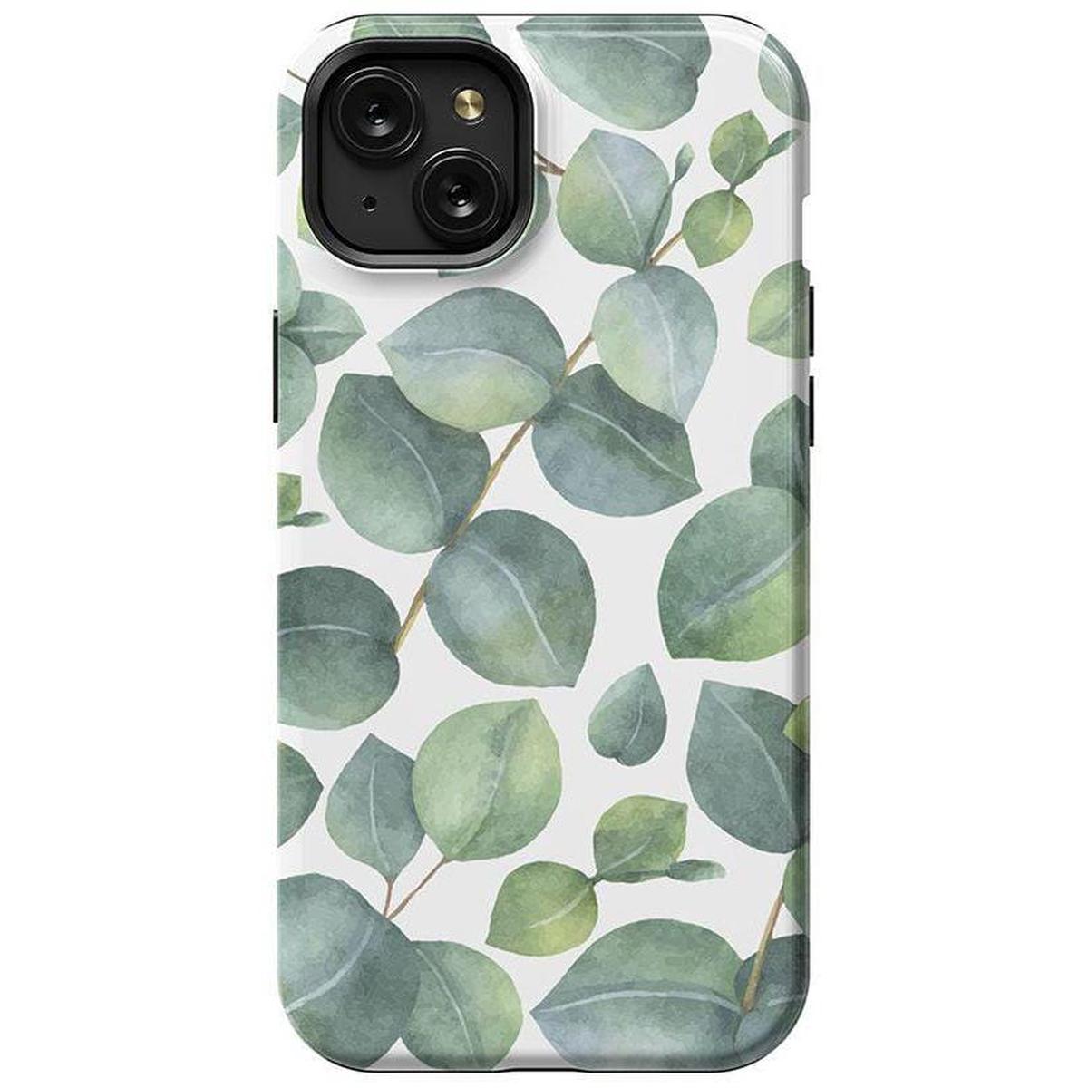 Leaf Me Alone | Green Floral Print Case iPhone Case get.casely Essential + MagSafe® iPhone 15 Plus