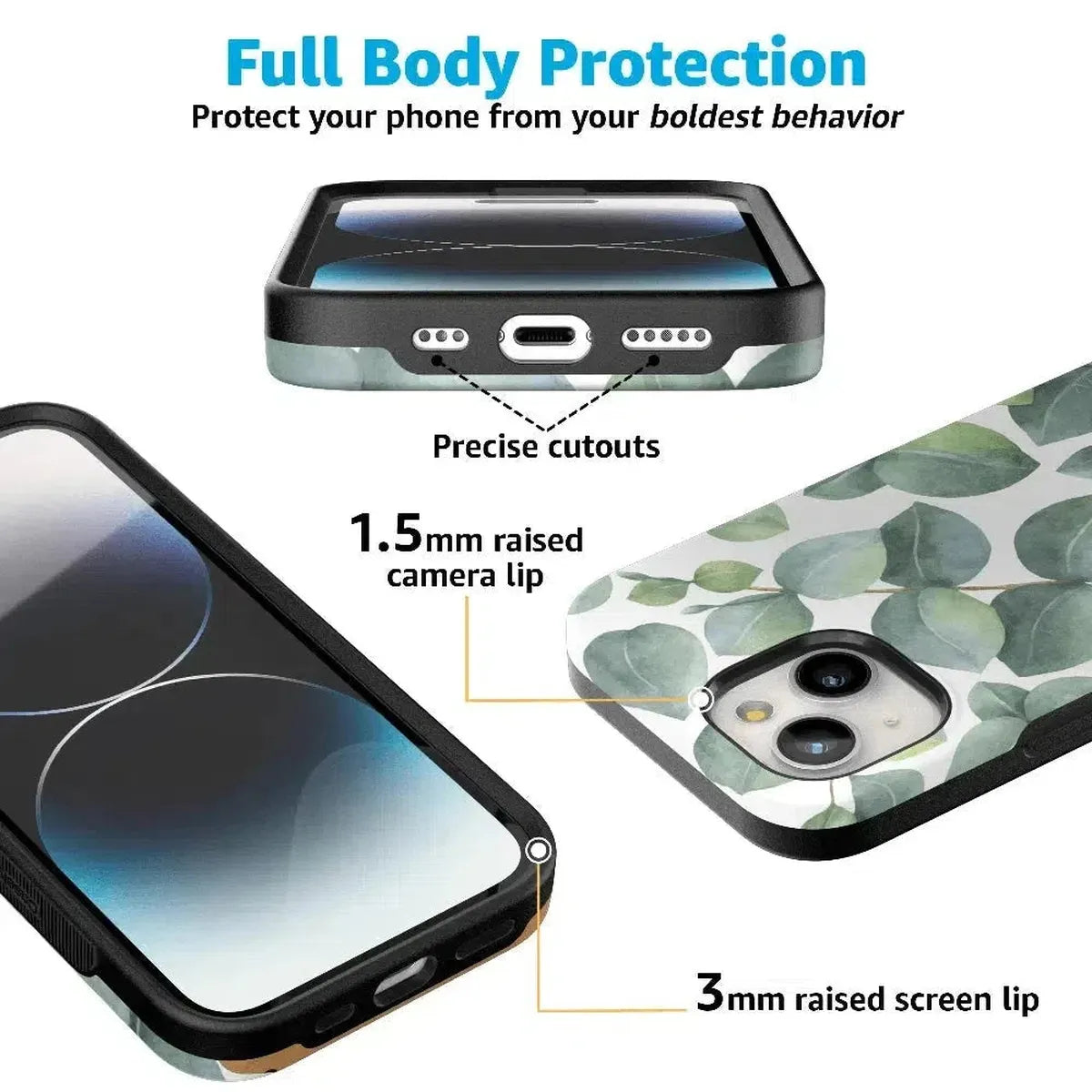 Leaf Me Alone | Green Floral Print Case iPhone Case get.casely