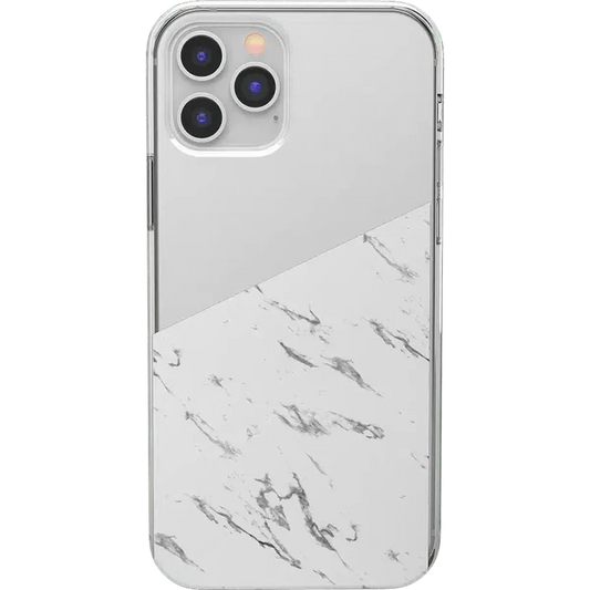 Let's Split | Half White Clear Marble Case iPhone Case get.casely Classic iPhone 12 Pro