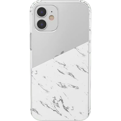 Let's Split | Half White Clear Marble Case iPhone Case get.casely Classic iPhone 12