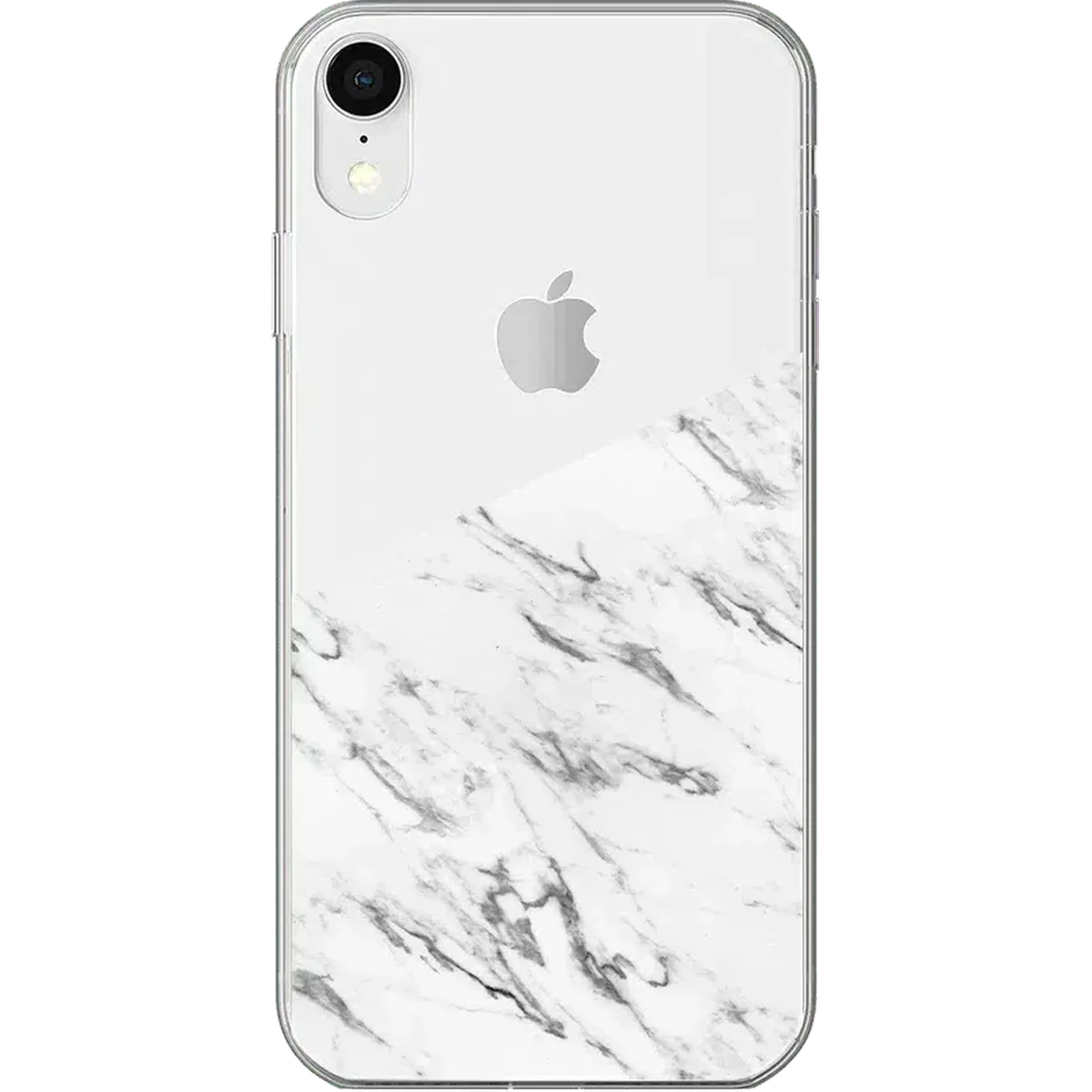 Let's Split | Half White Clear Marble Case iPhone Case get.casely Classic iPhone XR
