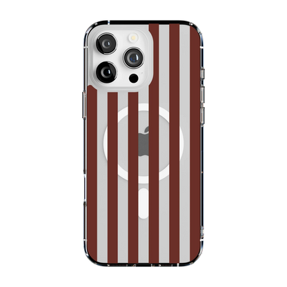 Sunday in Brooklyn | Burgundy Stripes Case - iPhone 16 Pro